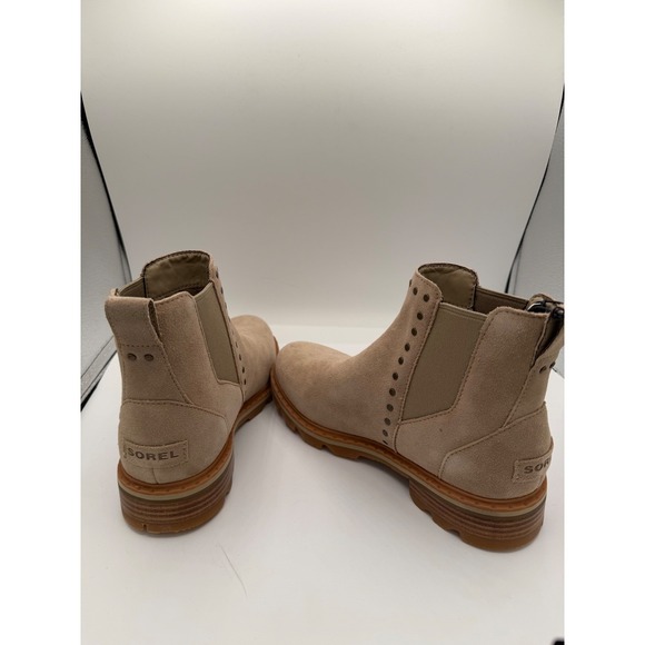 Sorel Lennox Chelsea Waterproof Suede Boots Ancient Fossil NL3698-251 Womens 8.5 - Picture 6 of 7